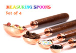 Wooden Handled Copper Stainless Steel Measuring Cups - Organiza