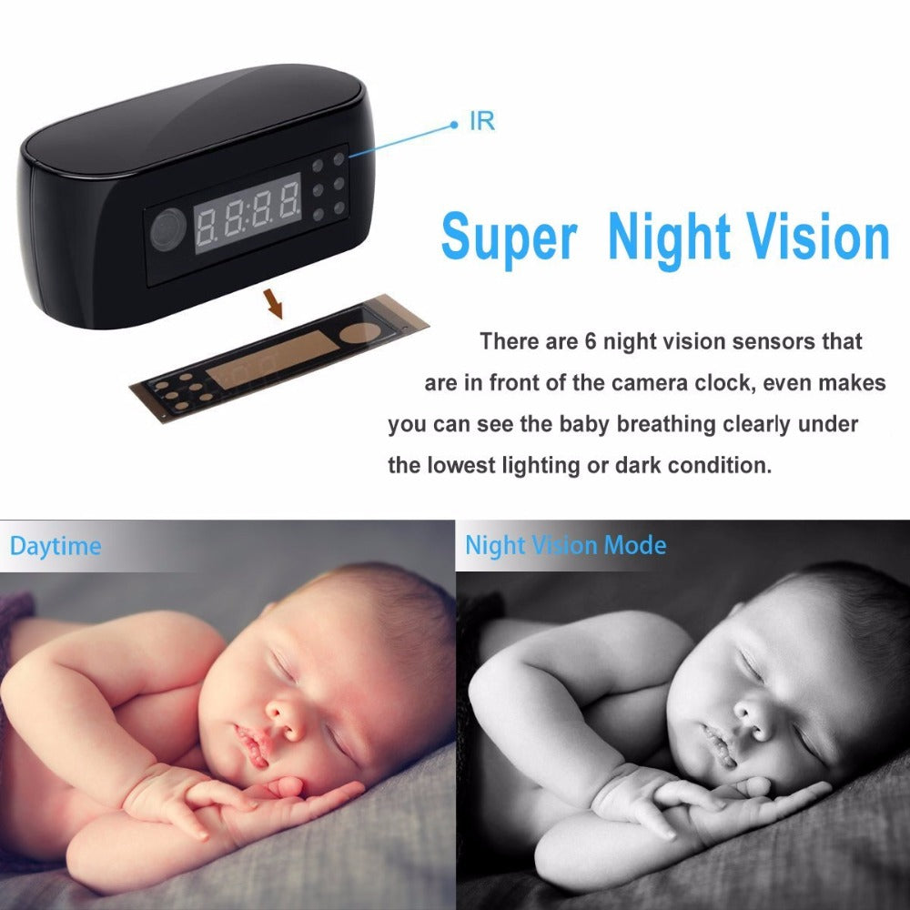 Newest Version Home Security Camera Alarm Clock - Organiza