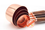 Wooden Handled Copper Stainless Steel Measuring Cups - Organiza