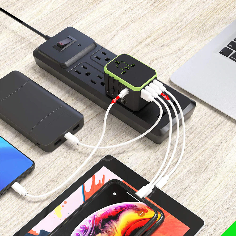 Universal Power Plug & Multi-USB Ports Adapter