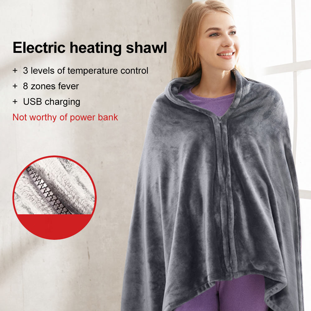 USB Electric Heating Blanket / Shawl with 3 Temperature Settings