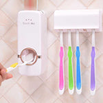 Wall Mounted Toothbrush Holder + Automatic Toothpaste Dispenser - Organiza