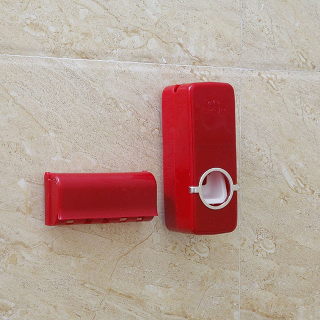 Wall Mounted Toothbrush Holder + Automatic Toothpaste Dispenser - Organiza