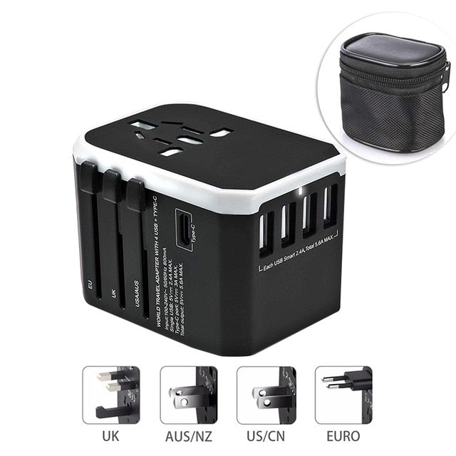 Universal Power Plug & Multi-USB Ports Adapter