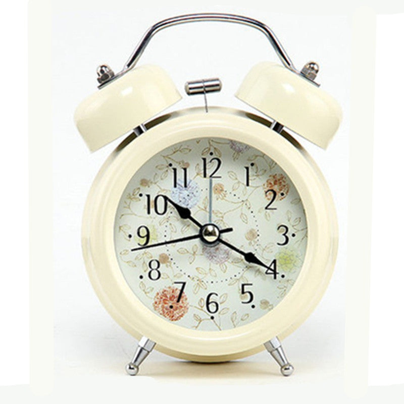 Non-ticking Quartz Analog Retro Vintage Twin Bell Alarm Clock - Organiza
