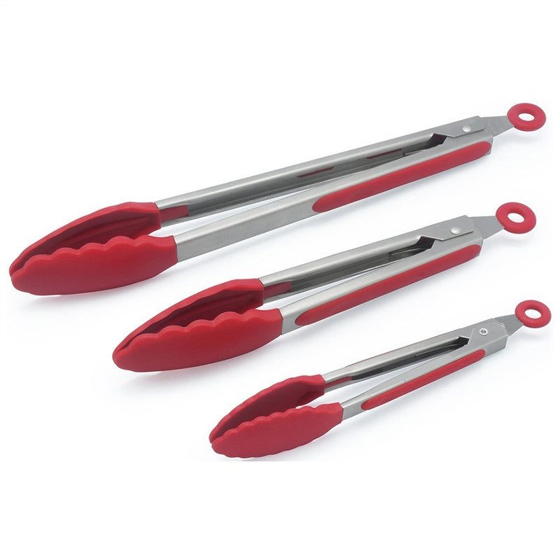 3 piece Non-Stick Stainless Steel Kitchen Tongs - Organiza